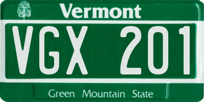VT license plate VGX201