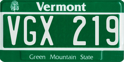 VT license plate VGX219