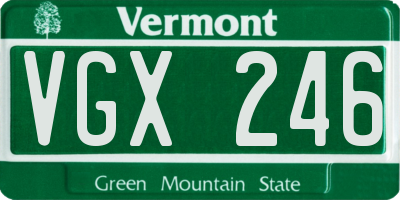 VT license plate VGX246