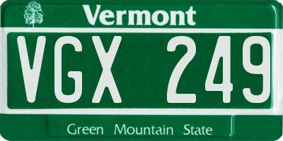 VT license plate VGX249