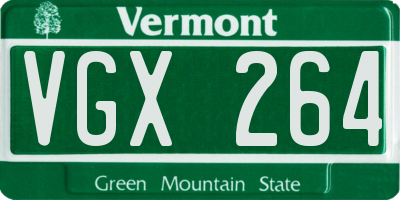 VT license plate VGX264