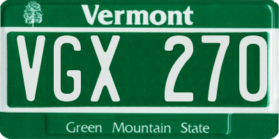 VT license plate VGX270