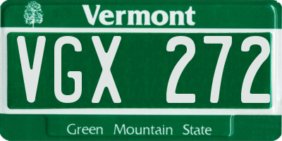 VT license plate VGX272