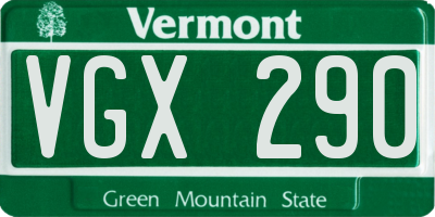 VT license plate VGX290