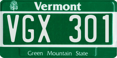 VT license plate VGX301