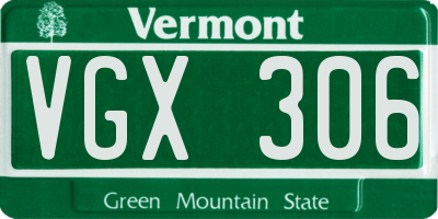 VT license plate VGX306