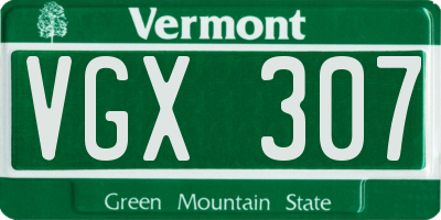 VT license plate VGX307