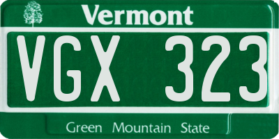 VT license plate VGX323