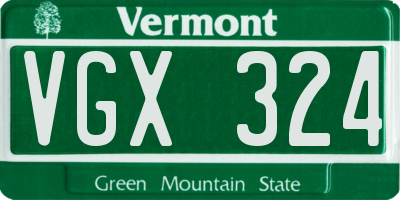 VT license plate VGX324