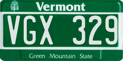 VT license plate VGX329