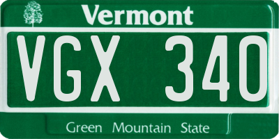 VT license plate VGX340