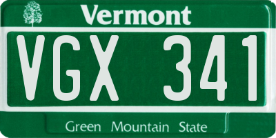 VT license plate VGX341