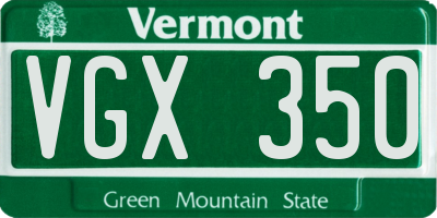 VT license plate VGX350