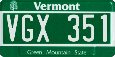 VT license plate VGX351
