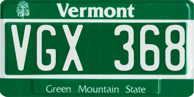 VT license plate VGX368