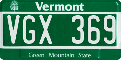 VT license plate VGX369