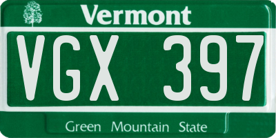 VT license plate VGX397