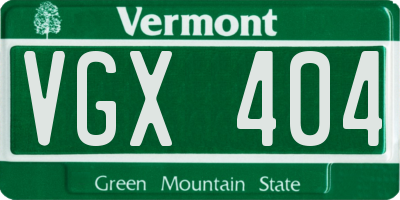 VT license plate VGX404