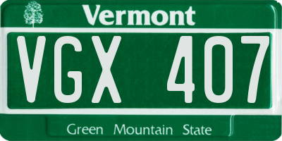VT license plate VGX407