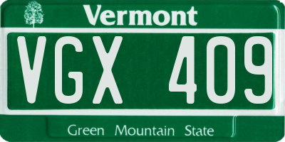 VT license plate VGX409
