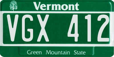 VT license plate VGX412