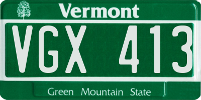 VT license plate VGX413
