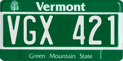 VT license plate VGX421