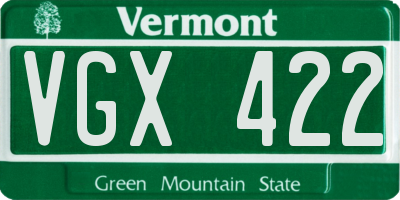 VT license plate VGX422