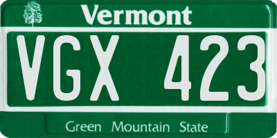 VT license plate VGX423