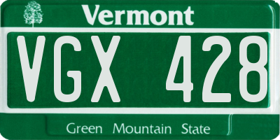 VT license plate VGX428