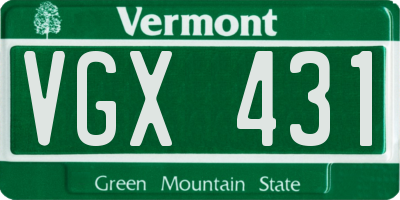 VT license plate VGX431