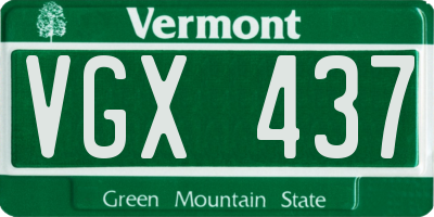 VT license plate VGX437