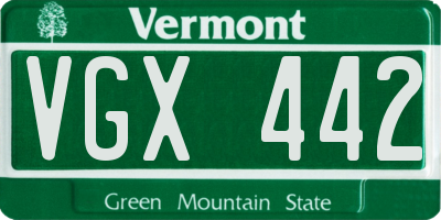 VT license plate VGX442