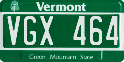 VT license plate VGX464