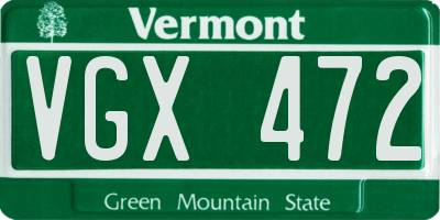 VT license plate VGX472