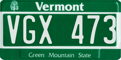 VT license plate VGX473