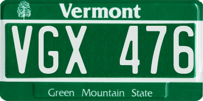 VT license plate VGX476