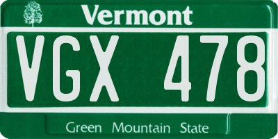 VT license plate VGX478