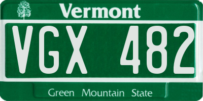 VT license plate VGX482
