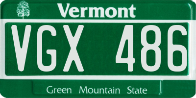 VT license plate VGX486