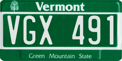 VT license plate VGX491