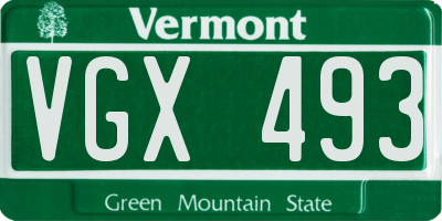 VT license plate VGX493