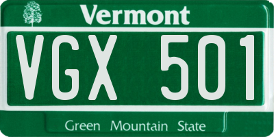 VT license plate VGX501