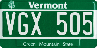 VT license plate VGX505