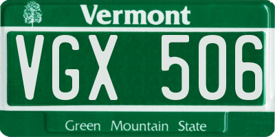 VT license plate VGX506