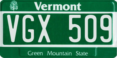 VT license plate VGX509