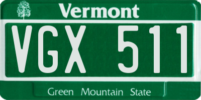 VT license plate VGX511