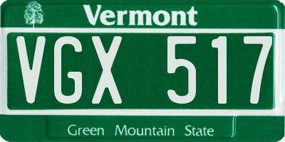 VT license plate VGX517