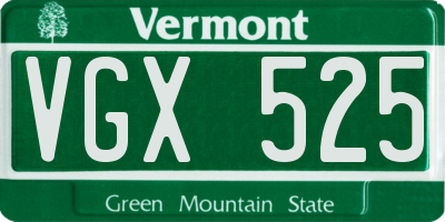 VT license plate VGX525