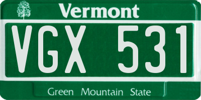 VT license plate VGX531
